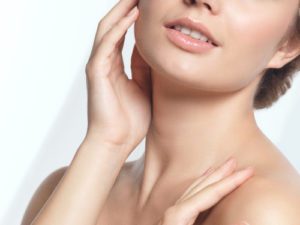 Close up of woman with beautiful neck