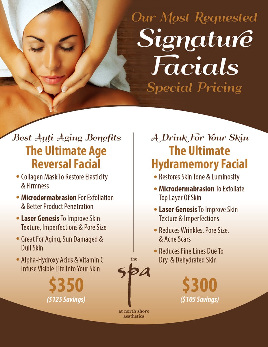 north shore chicago spa signature facial specials